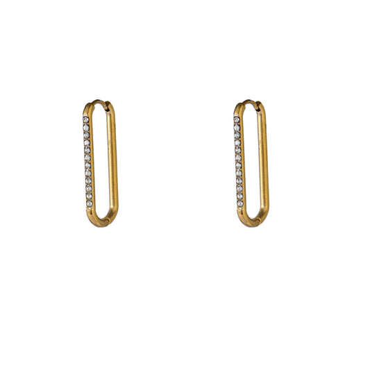 Oorbellen Fine Stones Long Hoop