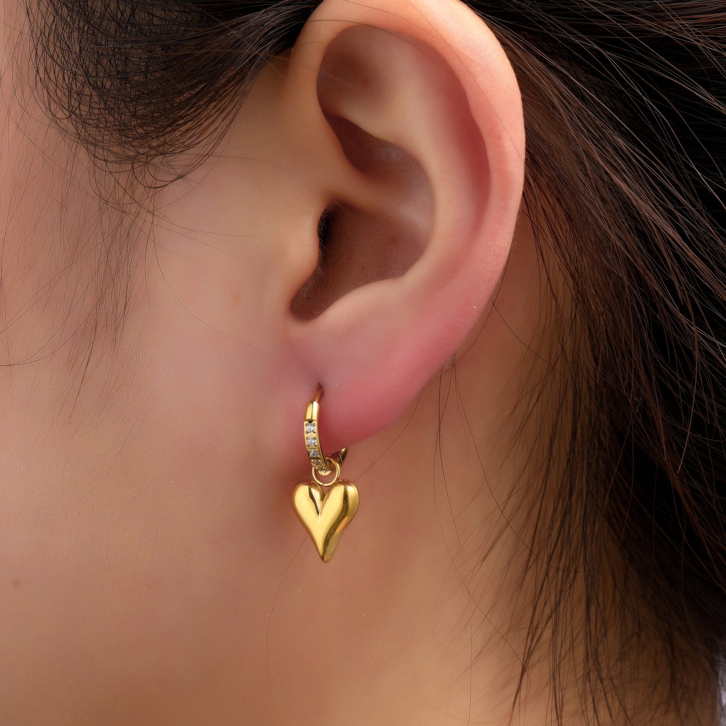Oorbellen Sparkle Heart Hoop