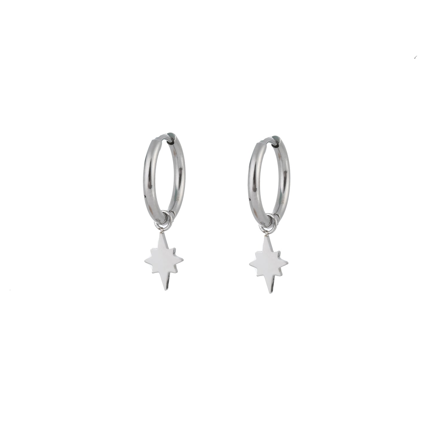 Oorbellen Northern star hoop zilver