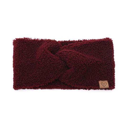 Haarband teddy bordeaux
