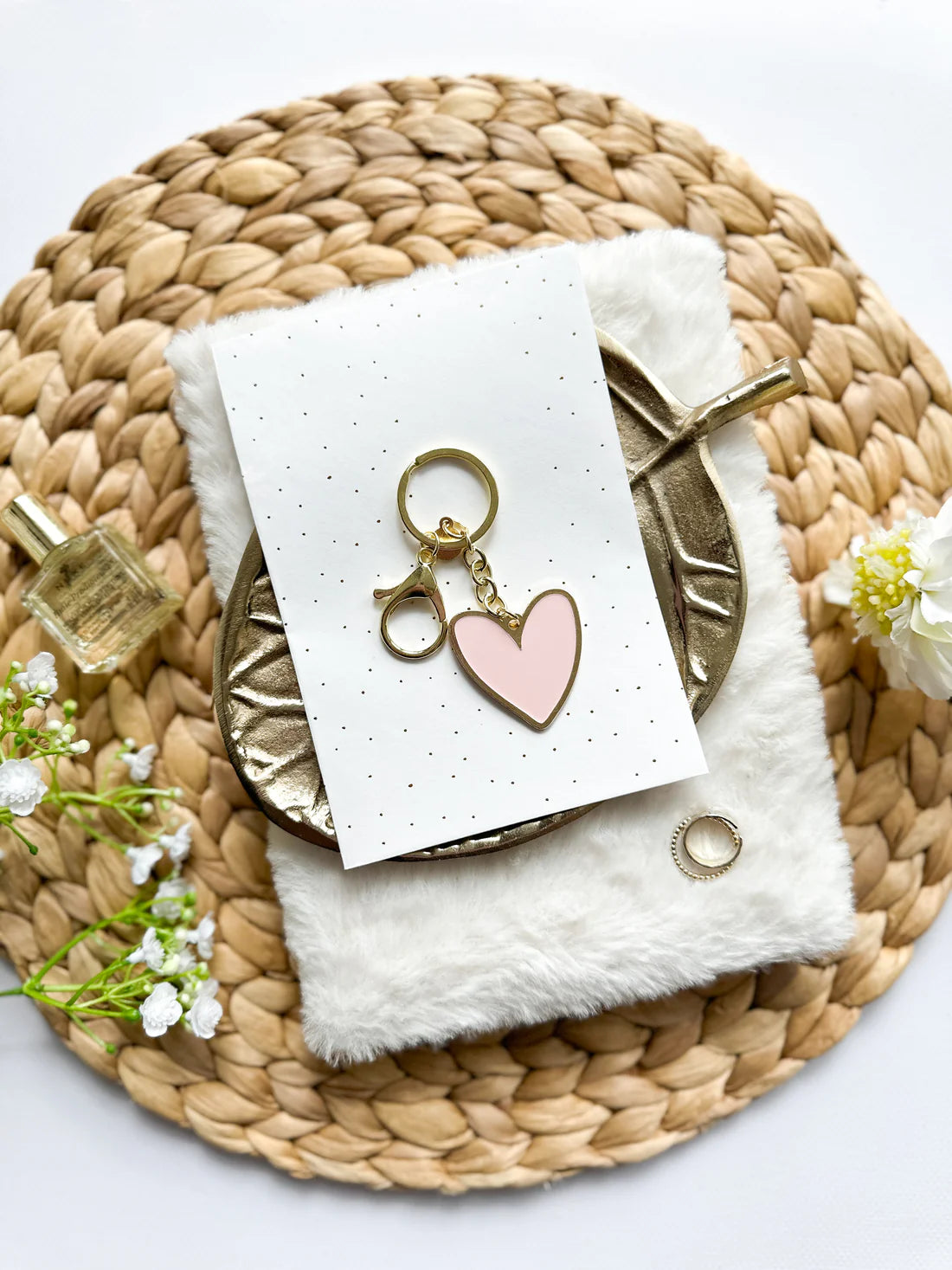 Sleutelhanger roze hartje