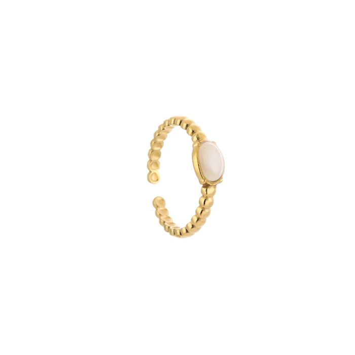 Ring White Stone goud