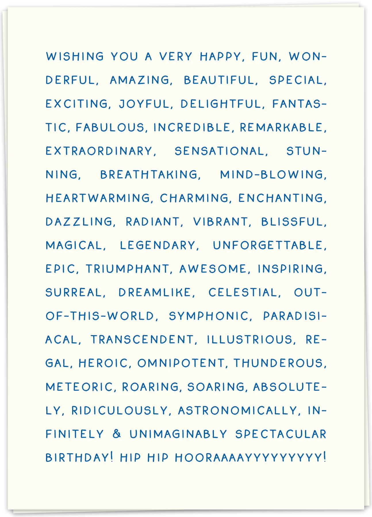 Adjectives birthday - Kaart Blanche