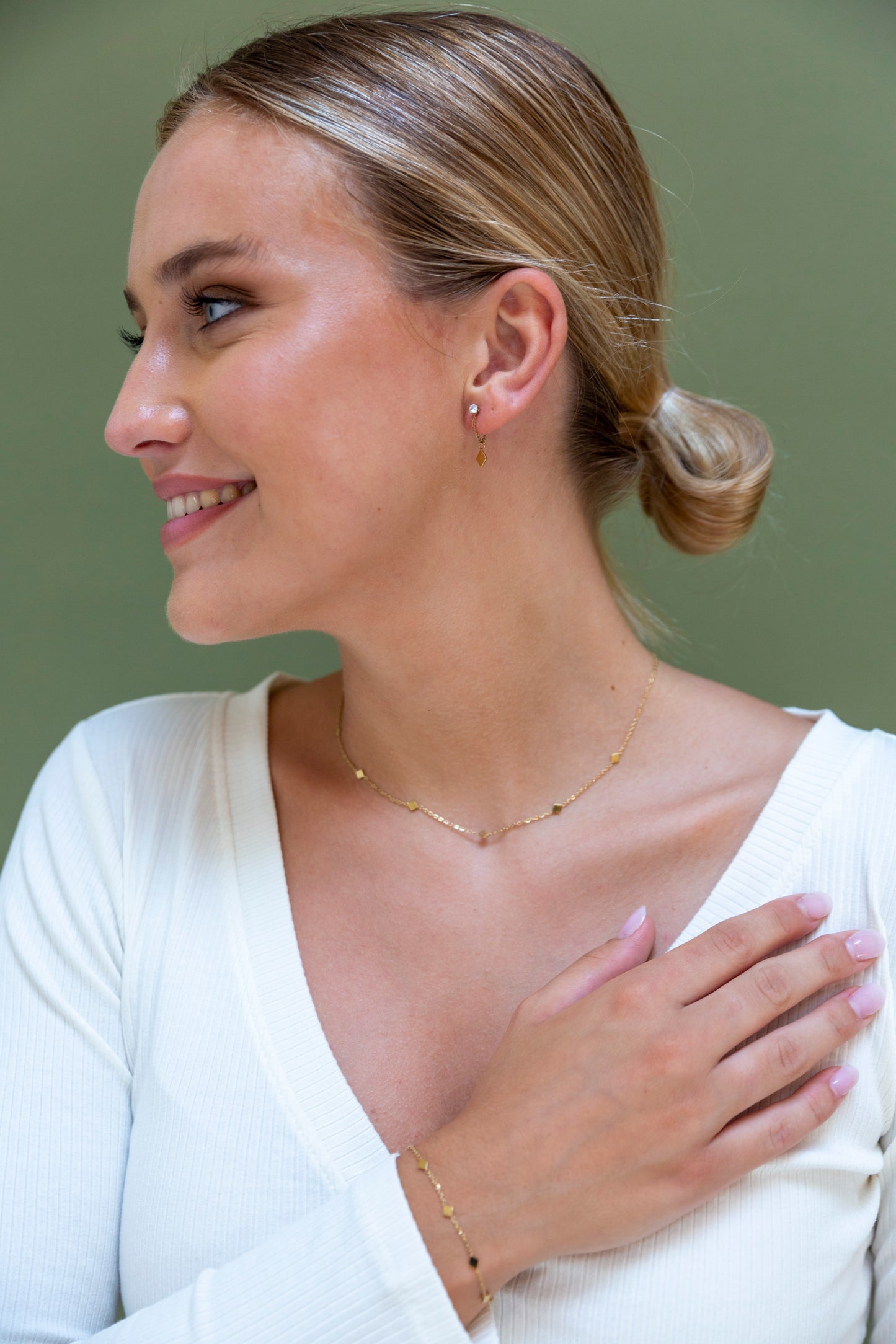 Ketting Small Diamond shapes goud