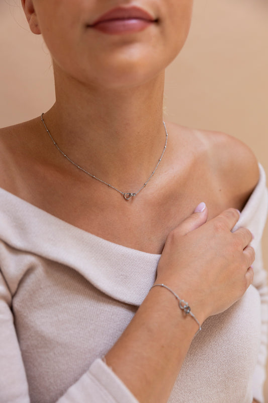 Ketting Double Heart zilver