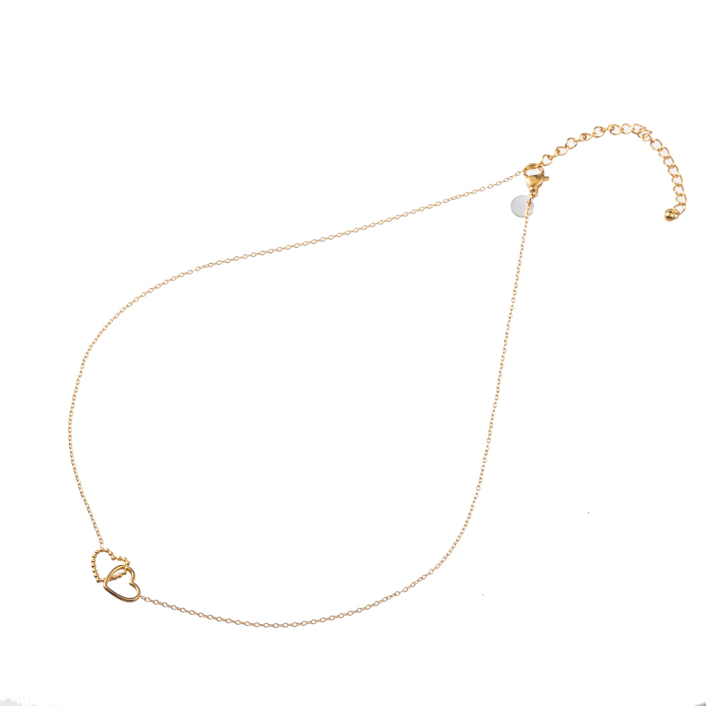 Ketting double heart goud
