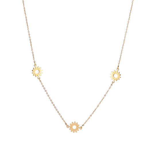 Ketting 3 Flowers goud
