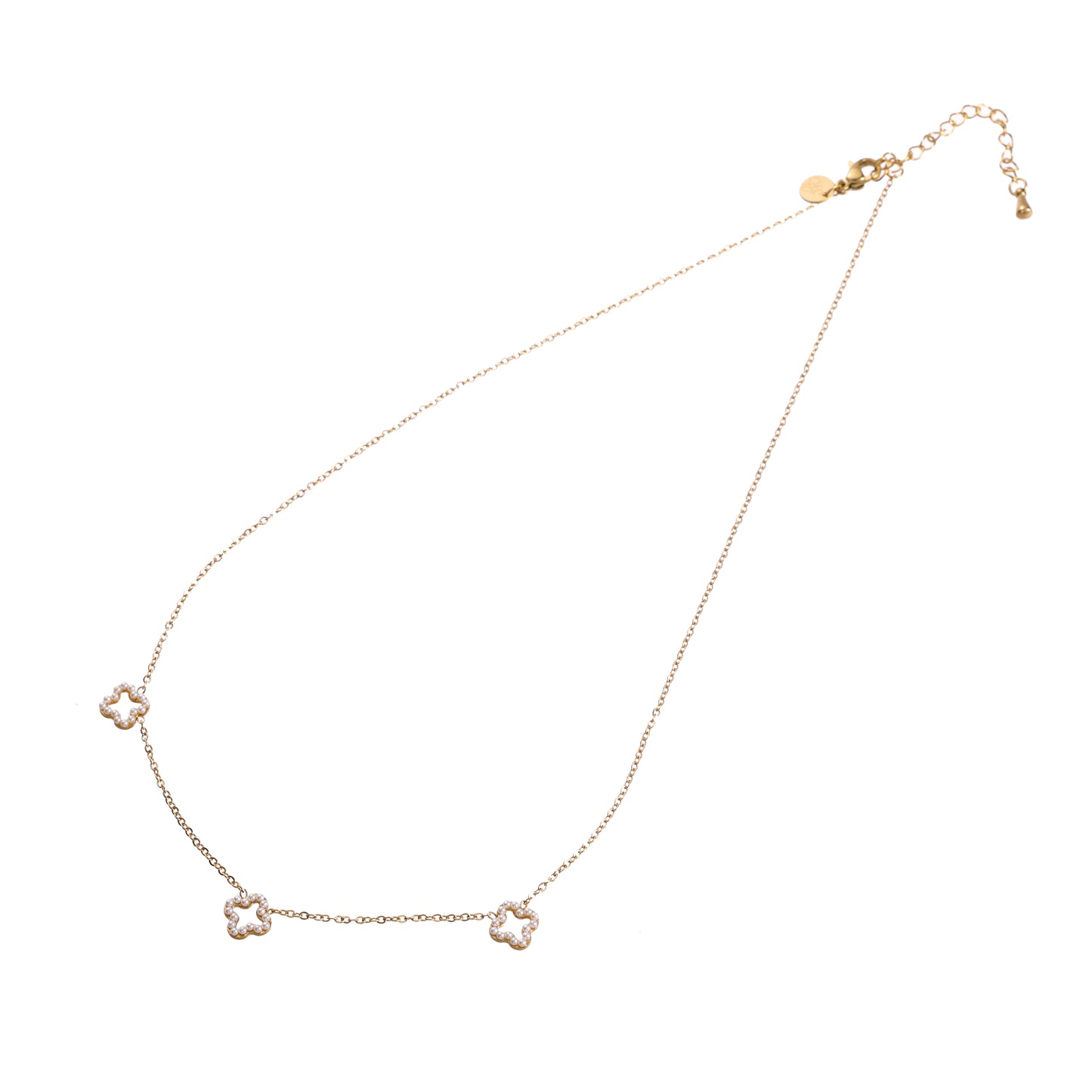Ketting Pearly Clover goud