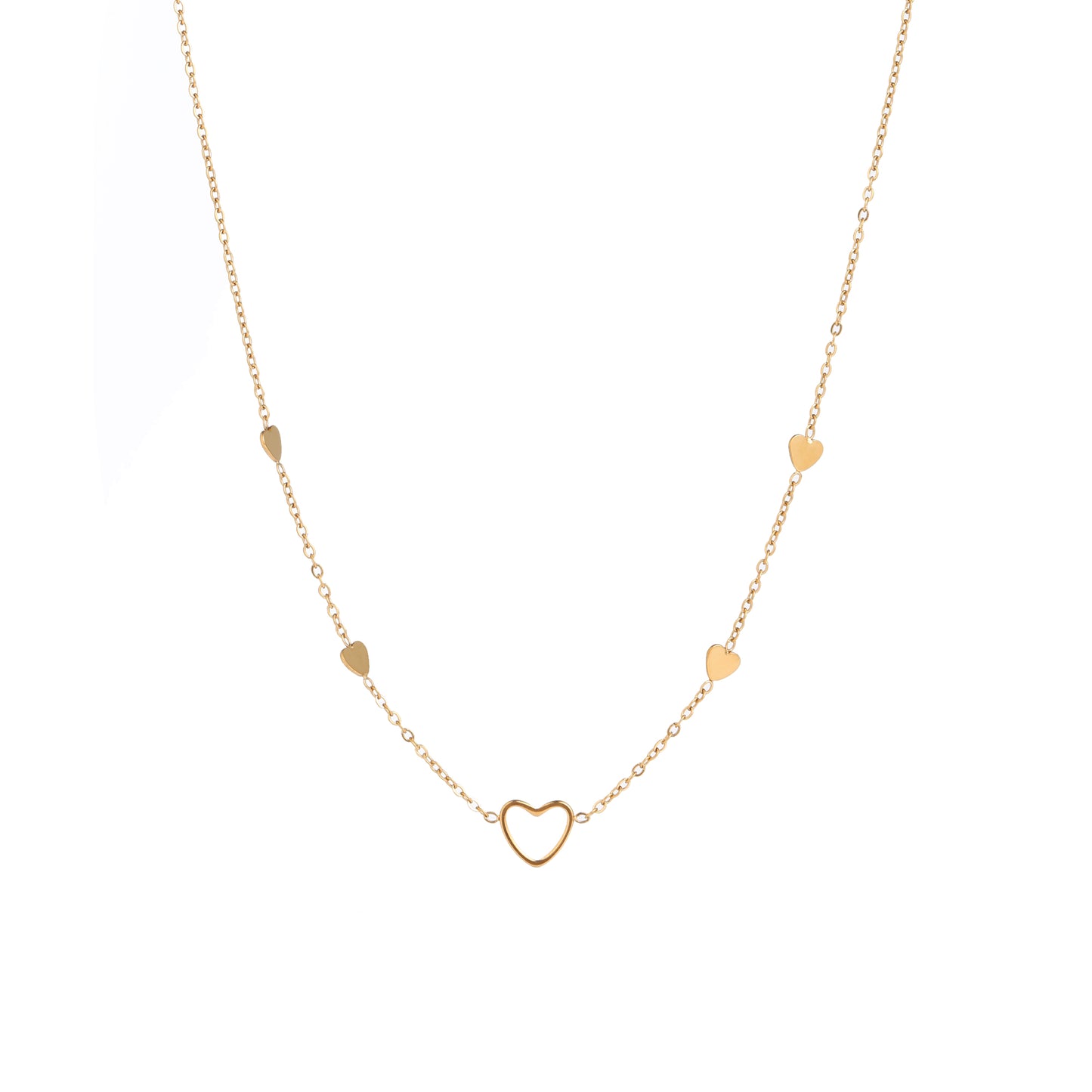 Ketting Fine Hearts goud