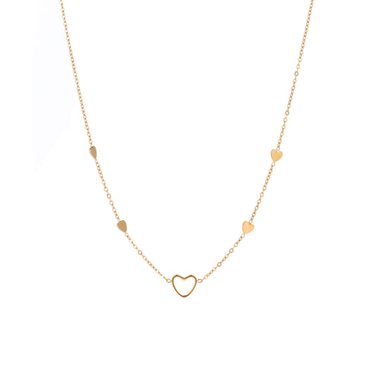 Ketting Fine Hearts goud