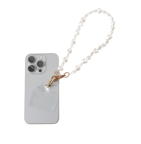Telefoonkoord Heart Pearl Chain