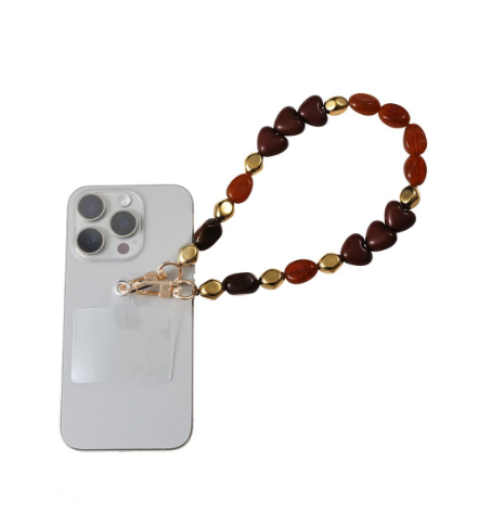 Telefoonkoord Heart Stone Chain bruin
