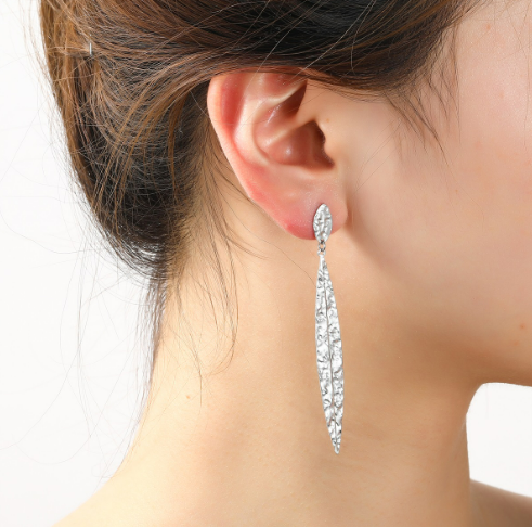 Oorbellen Long Leaf zilver