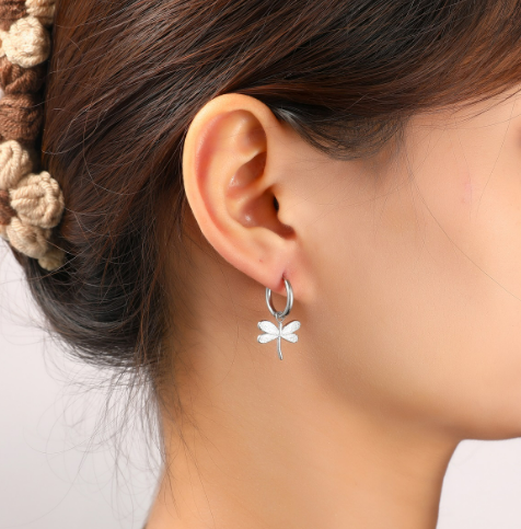 Oorbellen Dragonfly zilver