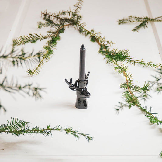 Kaarsenhouder rendier zwart