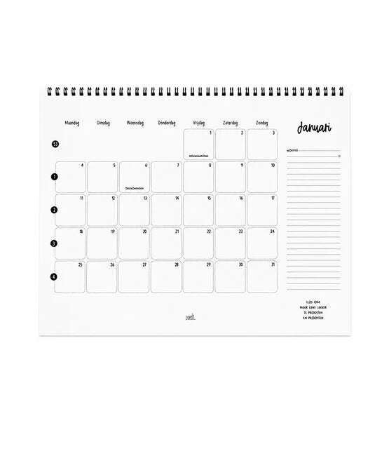 Maandkalender 2027 - Zoedt