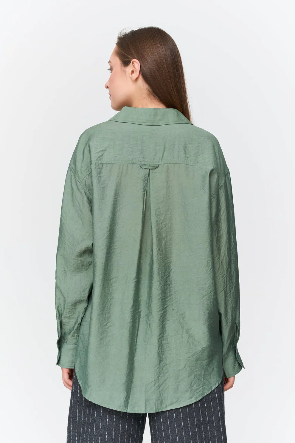 Groene satijnen blouse