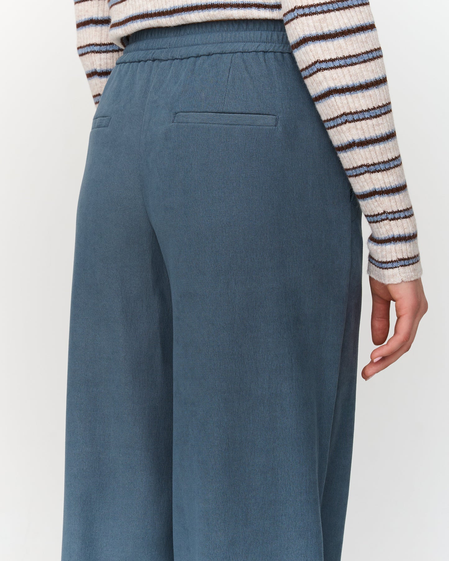 Blauwe broek ribfluweel
