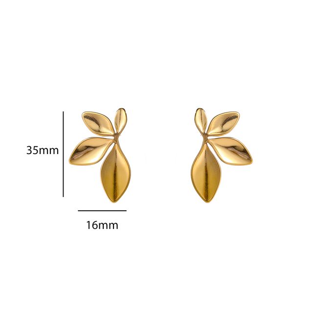 Oorbellen Leafy Half goud