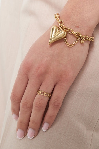 Ring Hearts goud