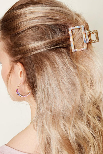 Haarspeld Open Marble blauw