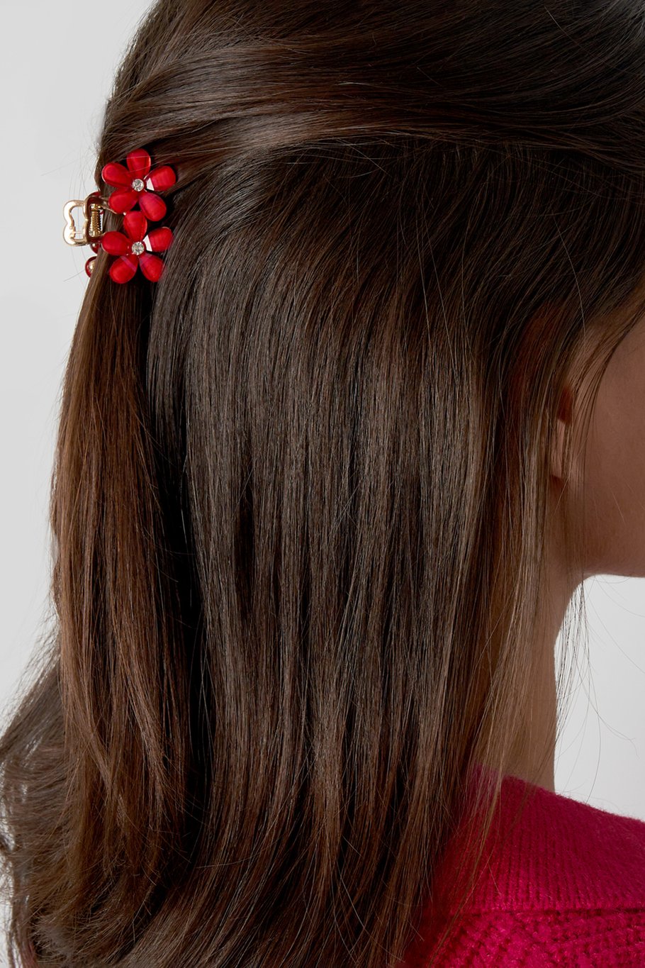 Haarspeld Duo Flower rood
