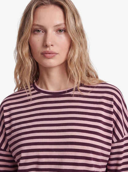 Gestreept truitje roze-bordeaux