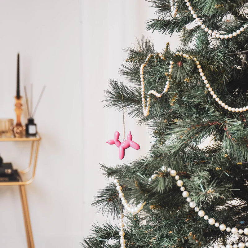 Kersthanger Ballon Hond roze