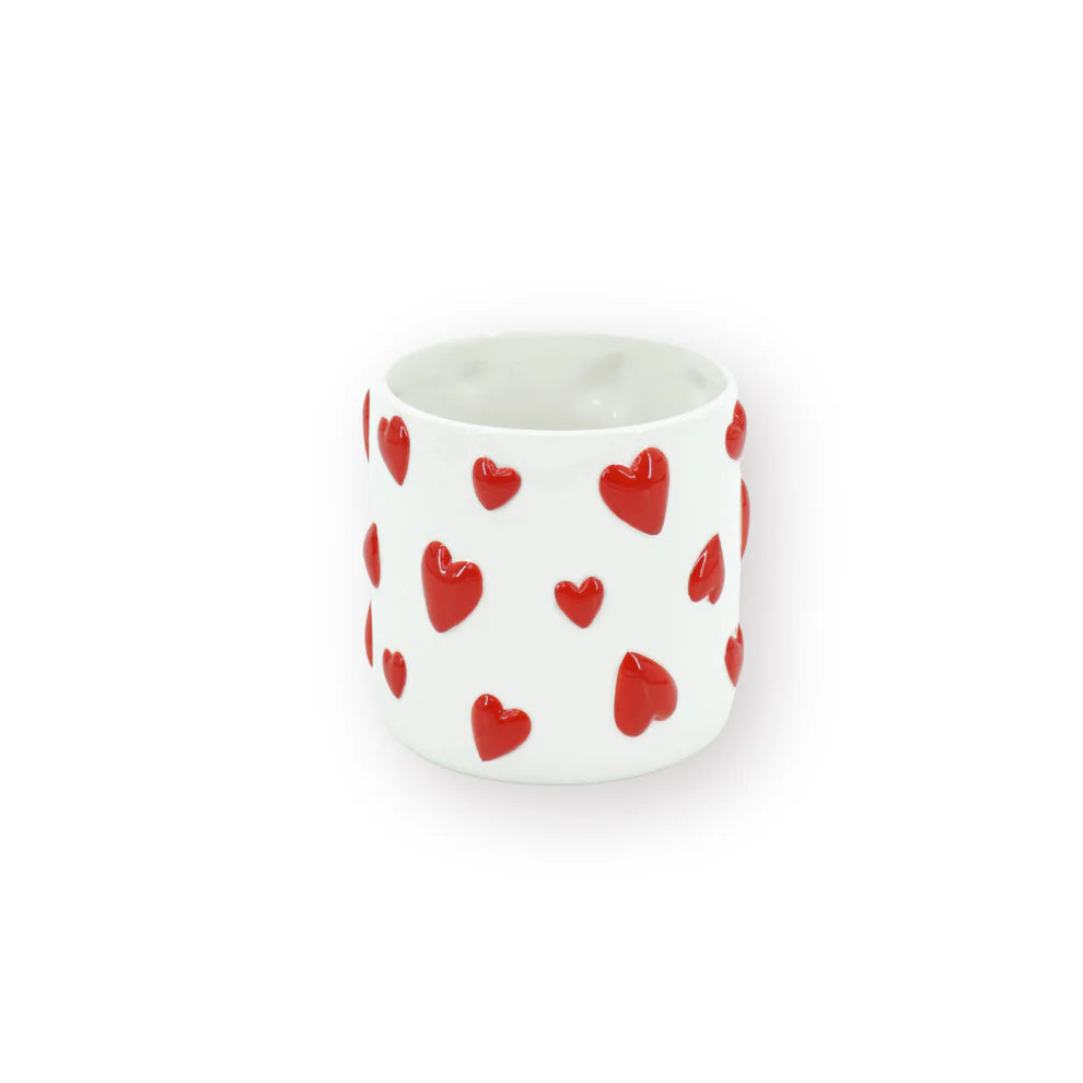 Bloempot hartjes wit (klein)