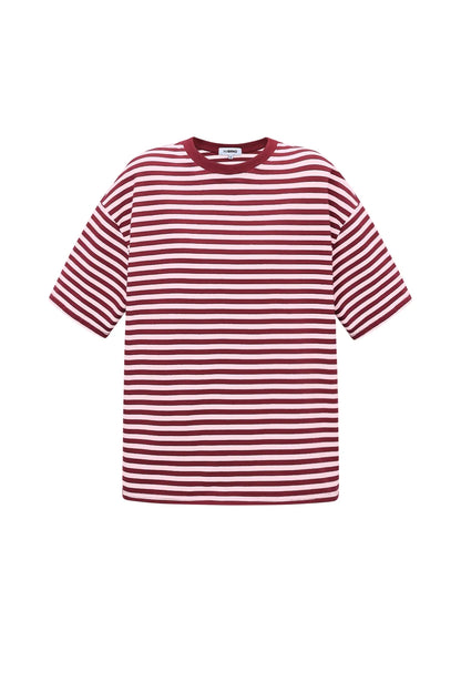 T-shirt streepjes bordeaux