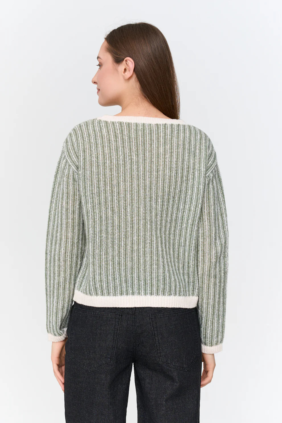 Groene trui streepjes