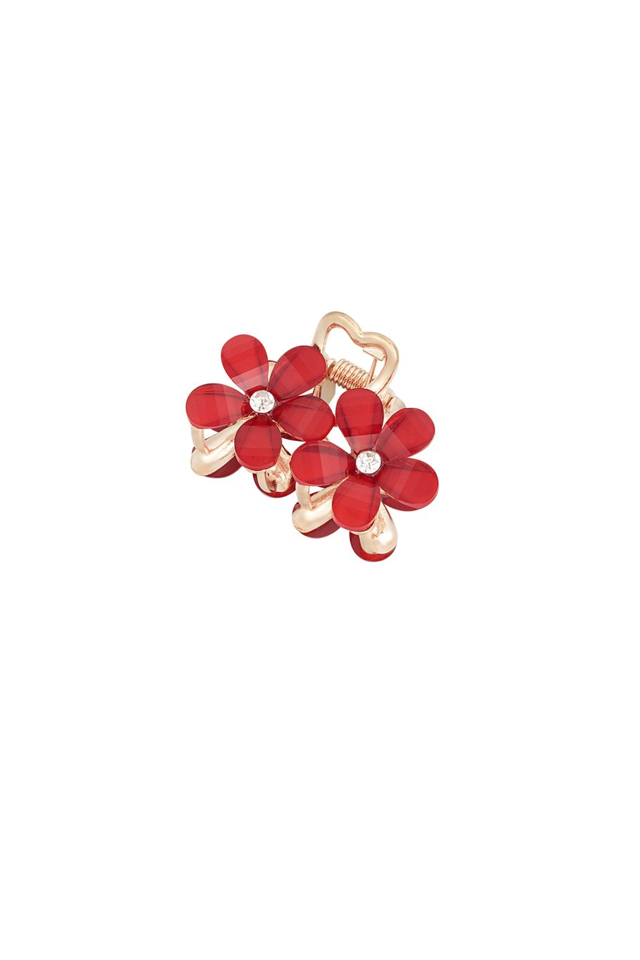Haarspeld Duo Flower rood