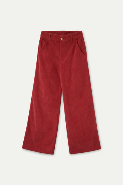 Ribfluwelen broek roest