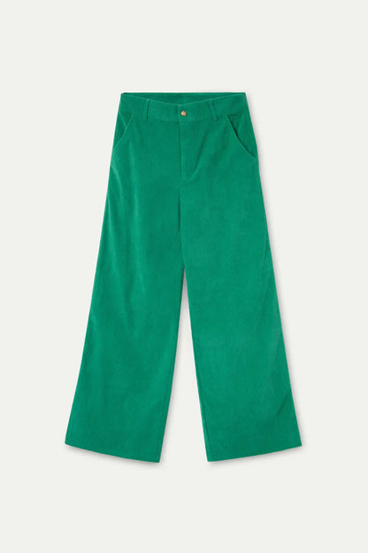 Ribfluwelen broek groen