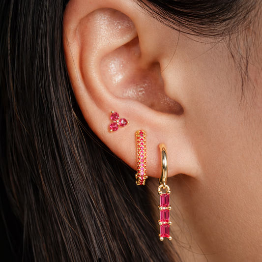 Oorbellenset Solaire Fuchsia