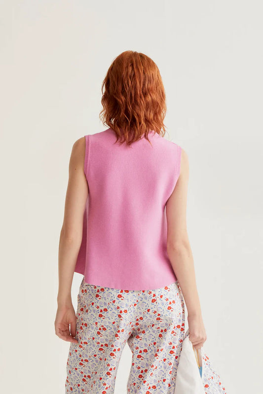 Roze gebreide top
