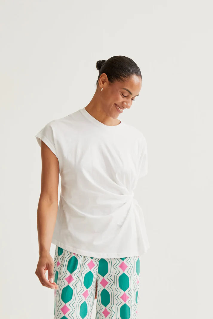Wit T-shirt met knoop