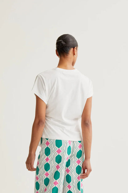 Wit T-shirt met knoop