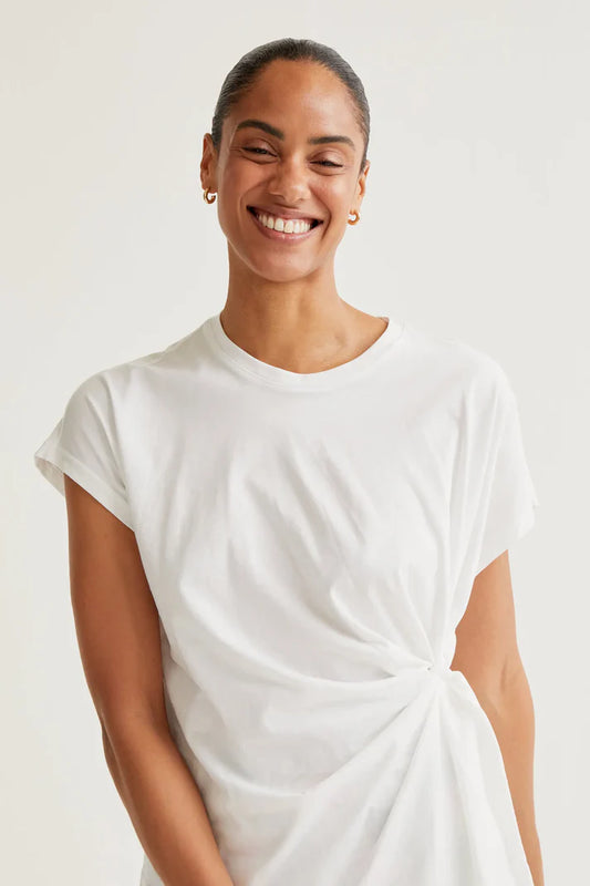 Wit T-shirt met knoop