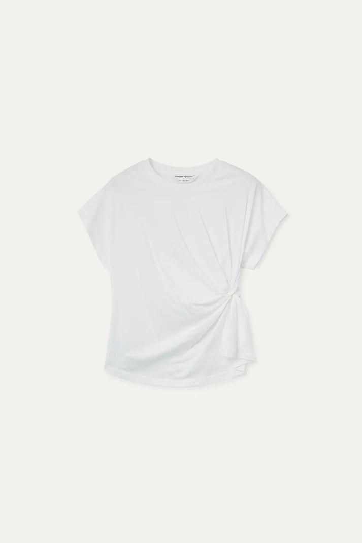 Wit T-shirt met knoop