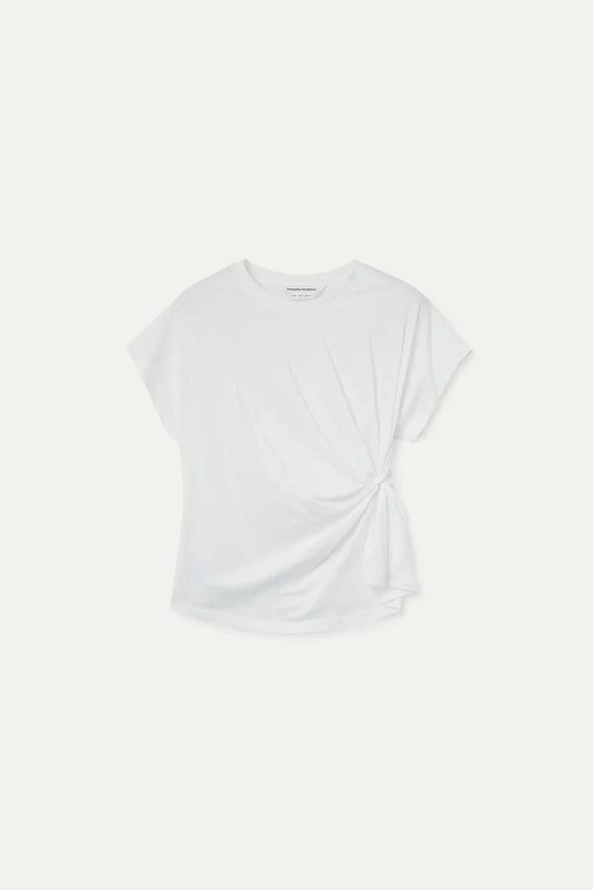 Wit T-shirt met knoop