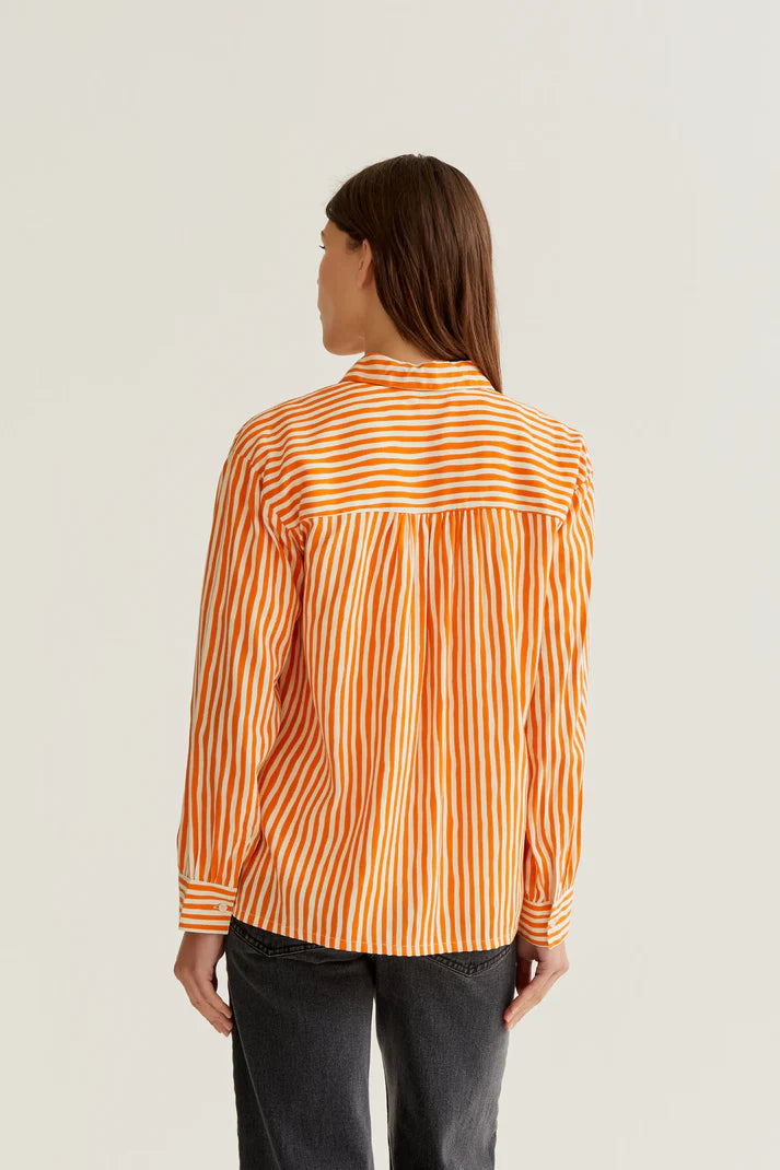 Blouse oranje strepen