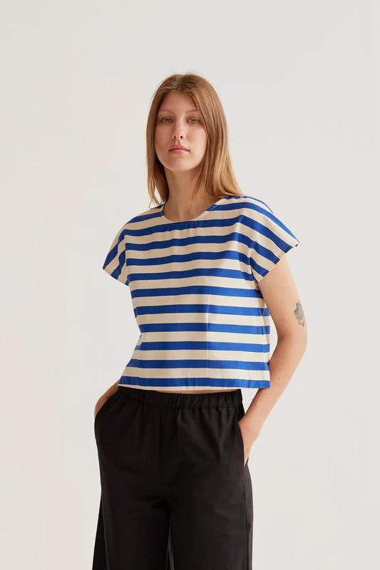 Blouse blauwe strepen
