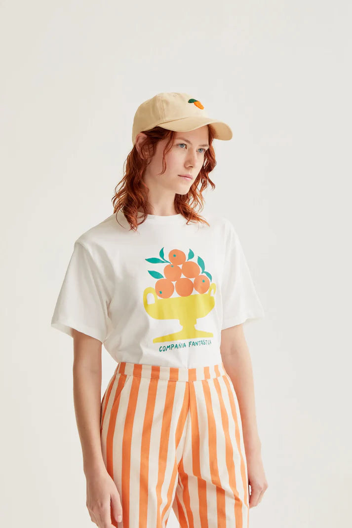 T-shirt mand met appelsienen