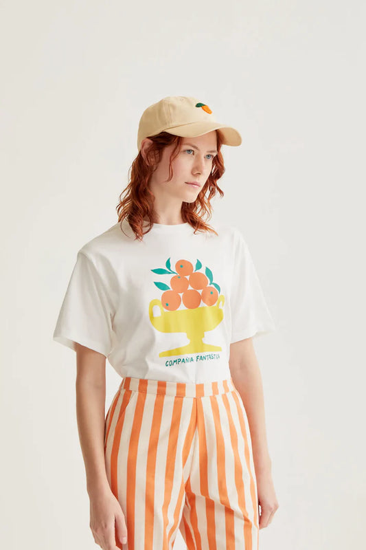 T-shirt mand met appelsienen