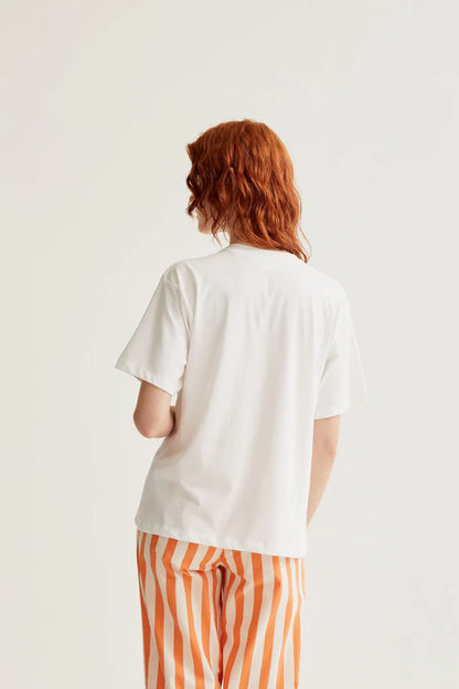 T-shirt mand met appelsienen
