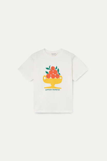 T-shirt mand met appelsienen