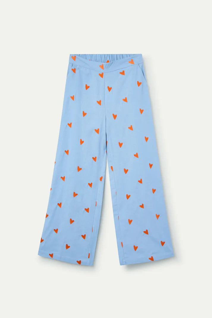 Lichtblauwe broek hartjes