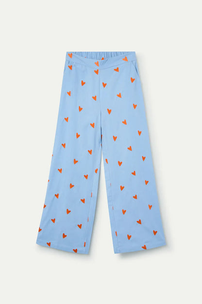 Lichtblauwe broek hartjes