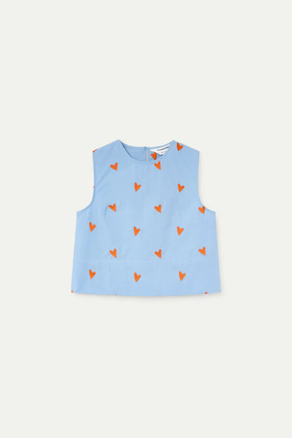 Lichtblauw topje hartjes